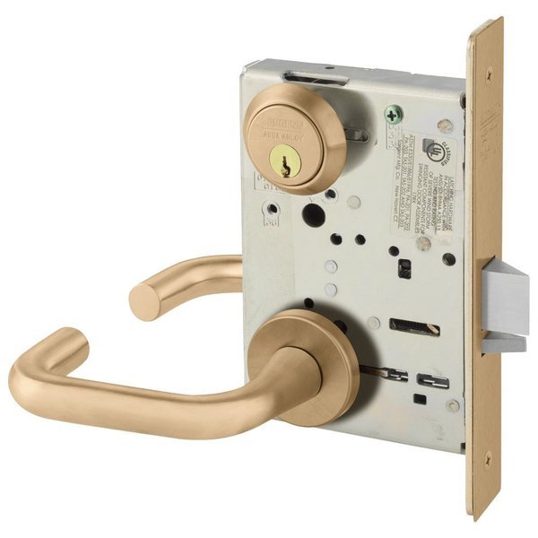 Grade 1 Office or Entry Mortise Lock, J - Lever, LN - Rose, Field Reversible, Conventional Cylinder, , Sargent, Mfr#: 8205 LNJ 10